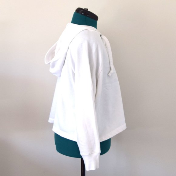 Aerie White Lace Up Hoodie - Picture 3 of 8